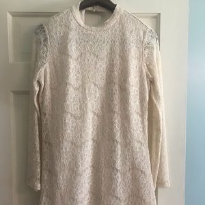 Ivory Cream Lace Dress- Size Medium